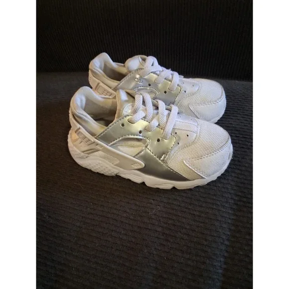 Nike Air Huarache Run TD White Toddler Shoes Size 7C 704950-110 Sneakers Baby - Picture 3 of 8